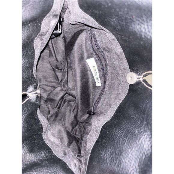 Unlisted Hobo Bag Handbag Purse Black Lined Double Straps Streetsmart NEW PU - Picture 11 of 12